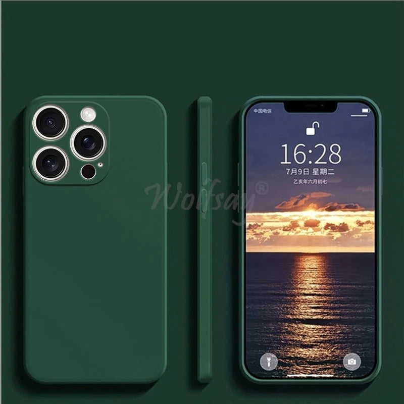 For  16 Pro Max Case Liquid Silicone Original Plain Rubber TPU Protector Case for  16 Pro Max Cover TPU Shockproof