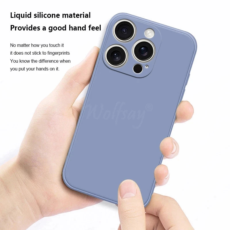 For  16 Pro Max Case Liquid Silicone Original Plain Rubber TPU Protector Case for  16 Pro Max Cover TPU Shockproof