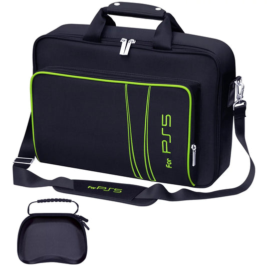 Carrying Case for PS5, Bag for Ps5,Bag for PS5 Accessories,Included Gamepad Controller Protective Box (Black-White)