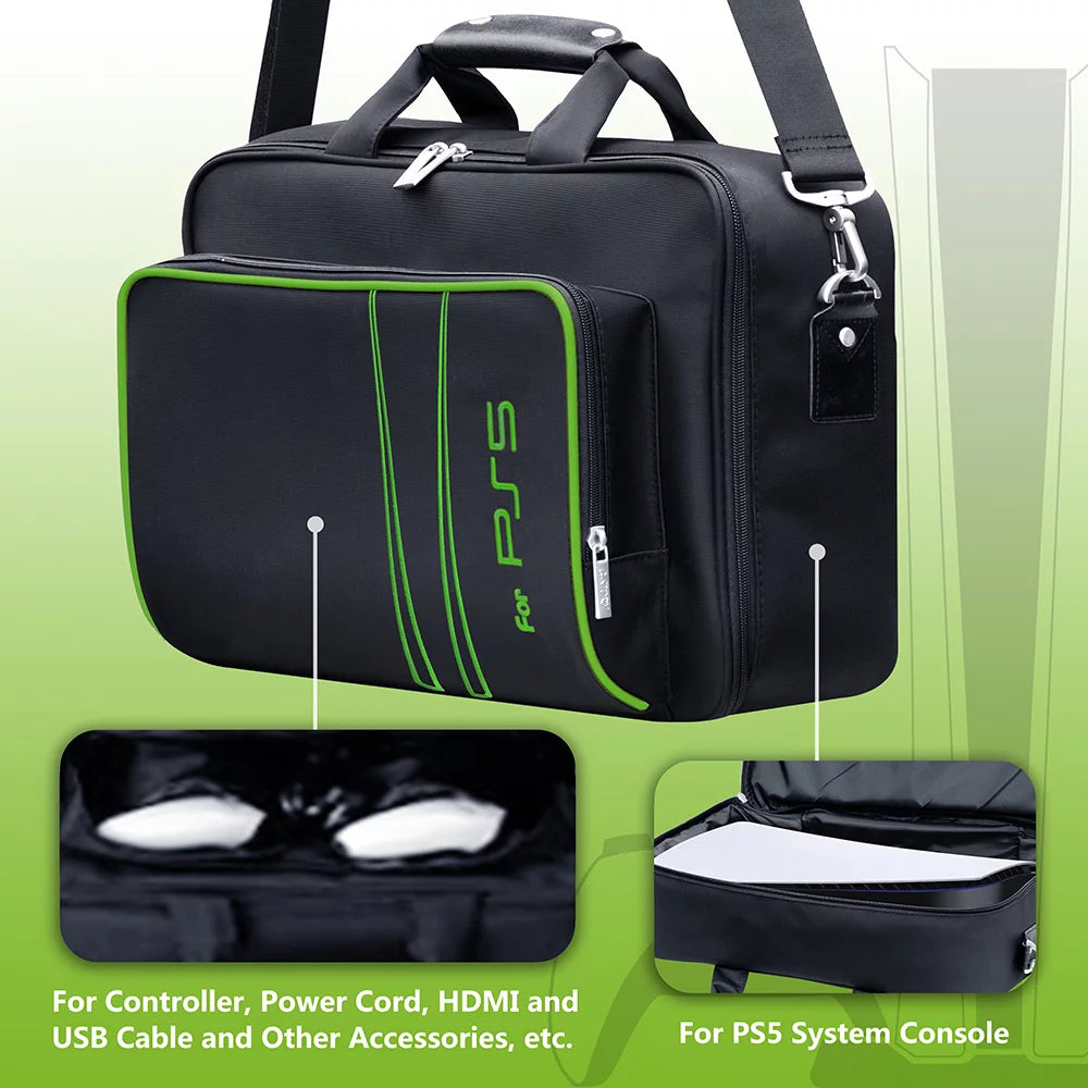 Carrying Case for PS5, Bag for Ps5,Bag for PS5 Accessories,Included Gamepad Controller Protective Box (Black-White)