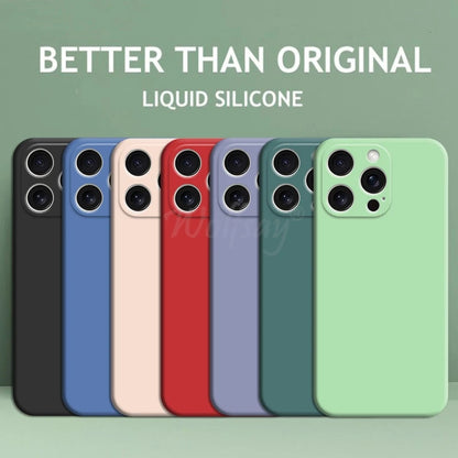 For  16 Pro Max Case Liquid Silicone Original Plain Rubber TPU Protector Case for  16 Pro Max Cover TPU Shockproof