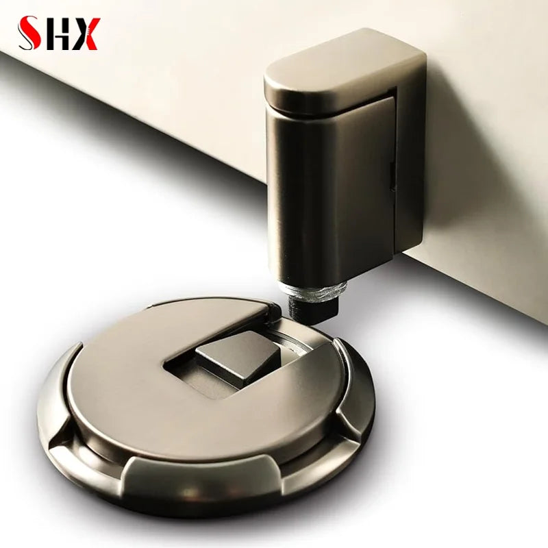 Windproof Door Stopper Indoor Heavy Duty Floor Door Stop Keep Door Open Mechanical No Drilling Door Stopper with Screws